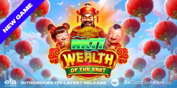 Tampilan visual slot Wealth of the East dengan tema festival Timur